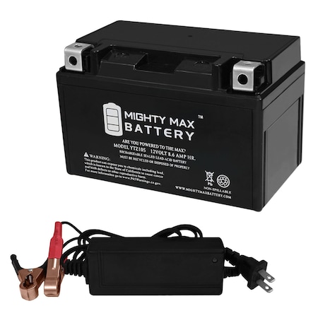 MIGHTY MAX BATTERY YTZ10S Battery Replaces Leoch YTZ10S Motorcycle With 12V 2Amp Charger MAX3866991